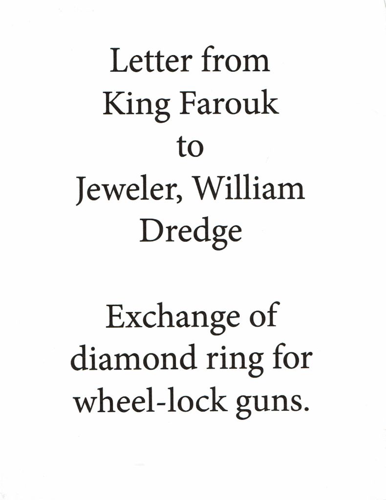 Letter from King Farouk
