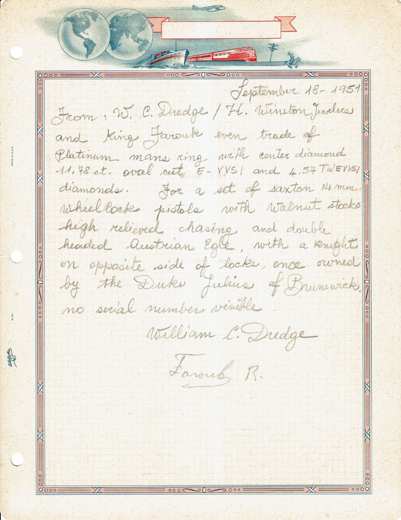 Handwritten Provenance Note