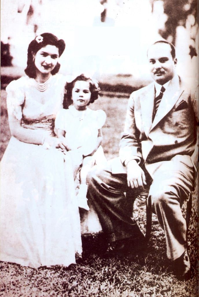 King Farouk I with Queen Farida and Princess Ferial